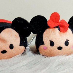 Lot of 2 Disney Mickey And Minnie Mouse Mini Tsum Tsum 3'' Plush